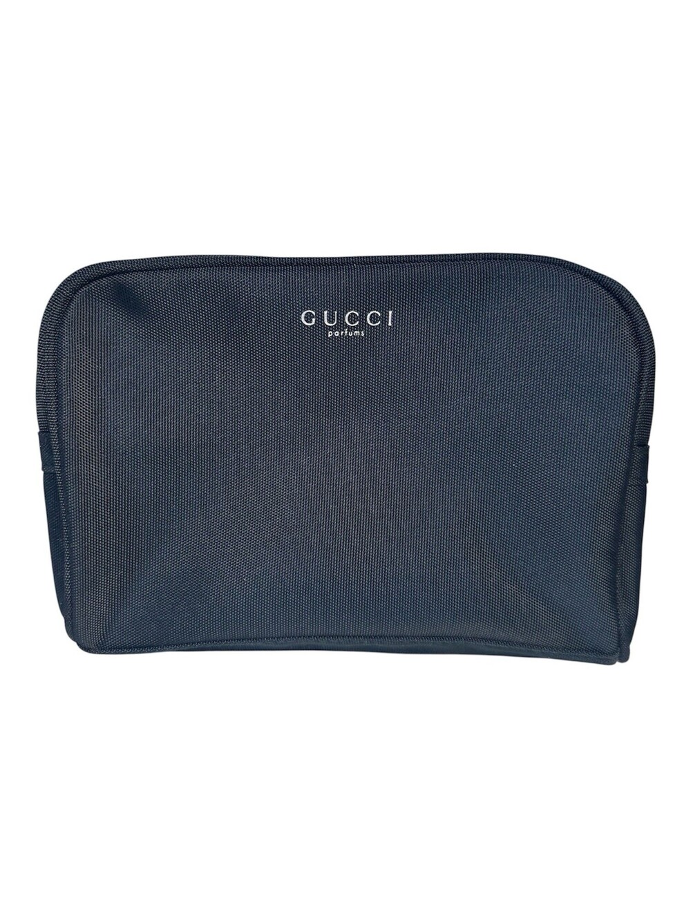 Gucci Parfums Black Zip Cosmetic Toiletry Zip Pouch Bag Travel